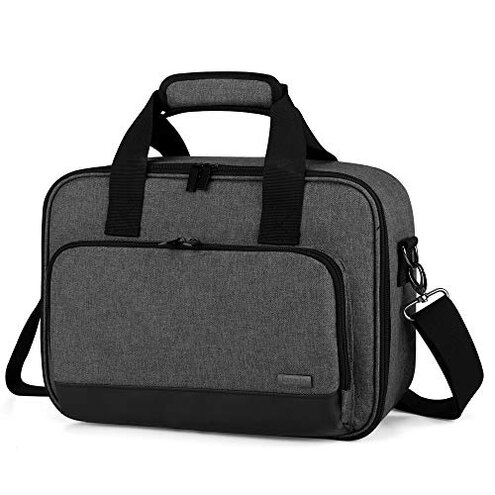 LUXJA Projector Case, Projector Bag with Protective Laptop Sleeve, Projector Carrying Case with Accessories Pockets, Large(16 x 11.5 x 5.75 Inches), Black