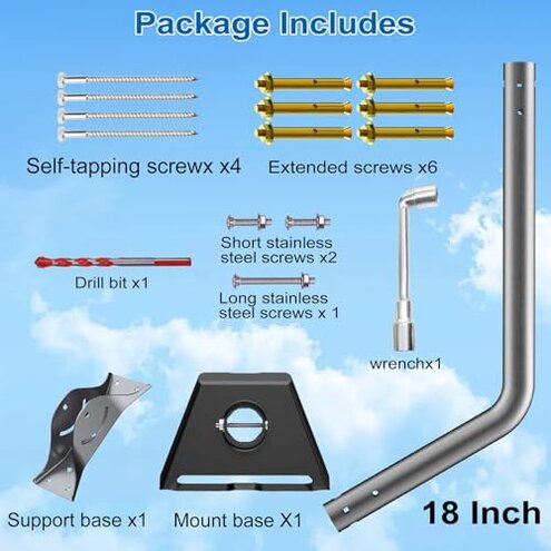 Gen 3 Mount for Starlink, Adjustable Wall /Roof Mounting Kit Compatible with V3 Starlink Standard Dish【Include Aluminum Gen 3 Pipe Adapter】