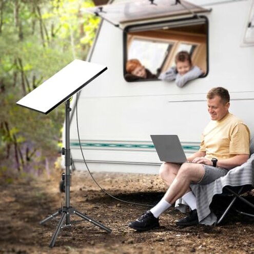 Futrue-Wolker Starlink Mount Gen 3, Starlink Tripod Stand with Mount Adapter, Adjustable Height Starlink Tripod Mount Gen 3, 90&deg; Tilt Angle Adjustment Starlink Antenna Pipe Adapter (Black)