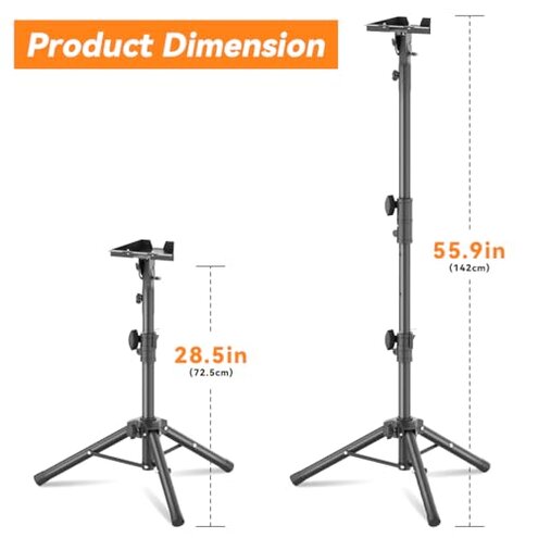 Futrue-Wolker Starlink Mount Gen 3, Starlink Tripod Stand with Mount Adapter, Adjustable Height Starlink Tripod Mount Gen 3, 90&deg; Tilt Angle Adjustment Starlink Antenna Pipe Adapter (Black)