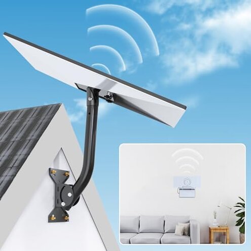 Starlink Gen 3 Mount, Adjustable Metal Starlink Pole Mounting Kit for Wall /Roof, with 2-in-1 Router Mount (Black, 15.7-inch)
