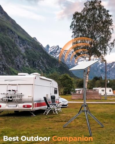 Starlink Mini Tripod Mount with Adapter, 3 Level Adjustable Height and 360&deg; Tilt Compatible with Starlink Mounting Kit, Starlink Mini Mount Adapter with Sturdy& Stability for Outdoor Camping, RV