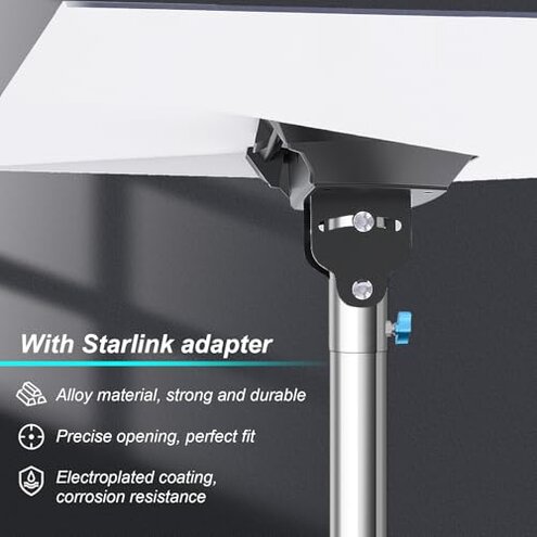 Starlink Gen 3 Pole Mount Kit, Ybervont 9Ft Starlink Ground Pole Mount Gen 3, Features 1.5'' Diameter Stainless Steel Pole with No-Dig Spiral Ground Anchor, Starlink Mounting Kit Gen 3 Pipe Adapter