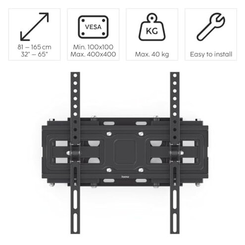 ECHOGEAR Extendable Tilting TV Wall Mount for 32 to 90" Screens up to 110lbs - Reduce Glare w/ 5.2" Extension for 12 deg Tilt - Universal TV Mount w/ 3-Step Install & Included Hardware &ndash; UL Listed