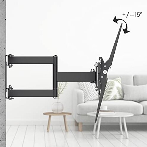 ECHOGEAR Extendable Tilting TV Wall Mount for 32 to 90" Screens up to 110lbs - Reduce Glare w/ 5.2" Extension for 12 deg Tilt - Universal TV Mount w/ 3-Step Install & Included Hardware &ndash; UL Listed
