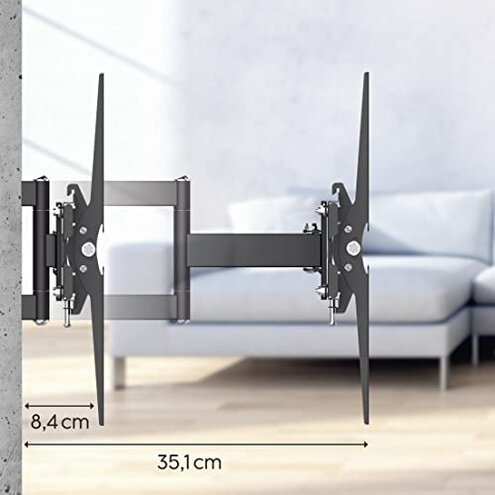 ECHOGEAR Extendable Tilting TV Wall Mount for 32 to 90" Screens up to 110lbs - Reduce Glare w/ 5.2" Extension for 12 deg Tilt - Universal TV Mount w/ 3-Step Install & Included Hardware &ndash; UL Listed