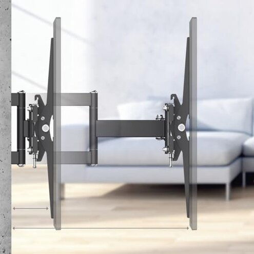 ECHOGEAR Extendable Tilting TV Wall Mount for 32 to 90" Screens up to 110lbs - Reduce Glare w/ 5.2" Extension for 12 deg Tilt - Universal TV Mount w/ 3-Step Install & Included Hardware &ndash; UL Listed