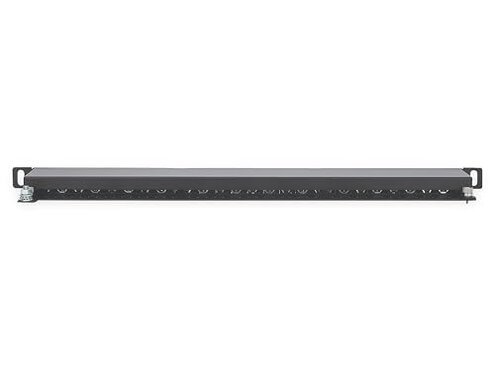 Intellinet Cat6a Shielded Desktop Patch Panel, 24-Port, FTP, 19", 0.5 U, 90&deg; Top-Entry Punch-Down Blocks, Black
