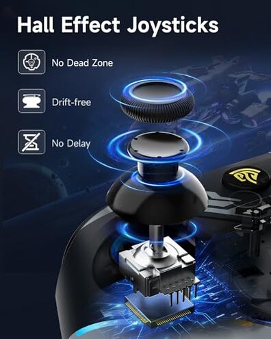 EasySMX X15 PC Controller - Enhanced Wireless Bluetooth Controller with Hall Joysticks/Hall Triggers/RGB Lighting - No Stick Drift, No Dead Zone - Work for Windows PC, Android, Steam and Switch