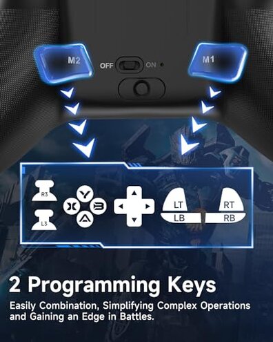 EasySMX X15 PC Controller - Enhanced Wireless Bluetooth Controller with Hall Joysticks/Hall Triggers/RGB Lighting - No Stick Drift, No Dead Zone - Work for Windows PC, Android, Steam and Switch