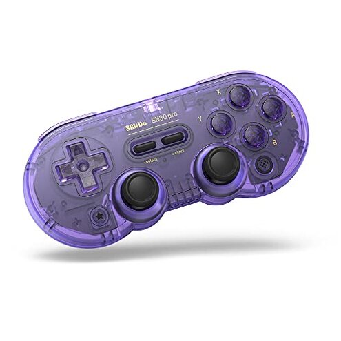 8Bitdo SN30 Pro Wireless Bluetooth Controller (Hall Effect Joystick Update) with Rumble Vibration USB-C Cable Gamepad Compatible with Switch/Switch 2,Windows, Mac OS, Android, Steam (Crystal Purple)