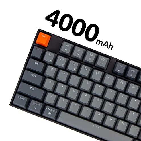 Keychron K10 Full Size 104 Keys Bluetooth Wireless Mechanical Gaming Keyboard for Mac Windows K Pro Brown Switch, Multitasking/White LED Backlight/USB C Wired Computer Keyboard