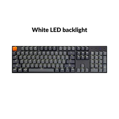 Keychron K10 Full Size 104 Keys Bluetooth Wireless Mechanical Gaming Keyboard for Mac Windows K Pro Brown Switch, Multitasking/White LED Backlight/USB C Wired Computer Keyboard