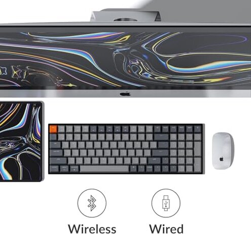 Keychron K4 96% Layout 100 Keys Wireless Bluetooth 5.1/Wired USB Mechanical Gaming Keyboard with Gateron G Pro Brown Switch White LED Backlight N-Key Rollover for Mac Windows PC-Version 2