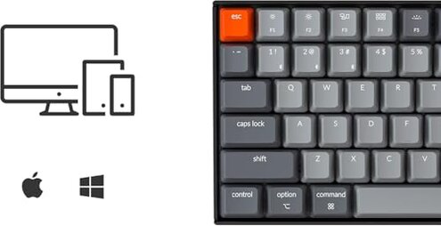 Keychron K4 96% Layout 100 Keys Wireless Bluetooth 5.1/Wired USB Mechanical Gaming Keyboard with Gateron G Pro Brown Switch White LED Backlight N-Key Rollover for Mac Windows PC-Version 2