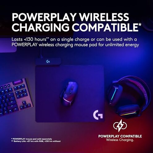 Logitech G502 X Plus Wireless Gaming Mouse - LIGHTSPEED Optical, LIGHTFORCE Switches, LIGHTSYNC RGB, HERO 25K Sensor for PC/Mac - Black