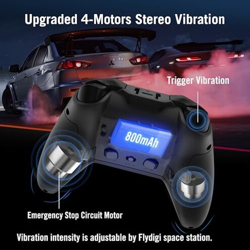 FLYDIGI Vader 4 Pro PC Controller Force Adjustment Lever Joystick, Hall & Micro Triggers, 1000Hz Report Rate, 4-Motor Stereo Vibration, 800mAh, Multi-Platform for PC/NS/Android/TV