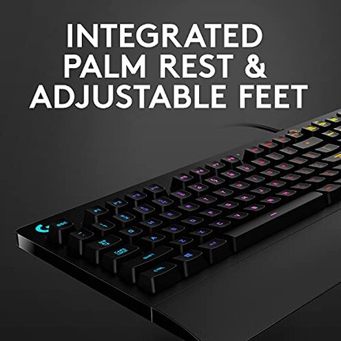 Logitech G213 Prodigy Wired Gaming Keyboard, LIGHTSYNC RGB Backlit Keys, Spill-Resistant, Customizable Keys, Dedicated Multi-Media Keys &ndash; Black