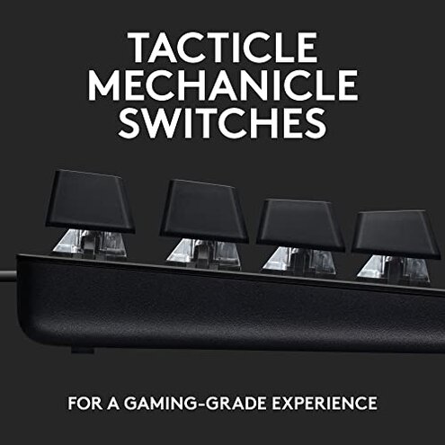 Logitech G413 SE Full-Size Mechanical Gaming Keyboard - Backlit Keyboard with Tactile Mechanical Switches, Anti-Ghosting, Compatible with Windows, macOS - Black Aluminum