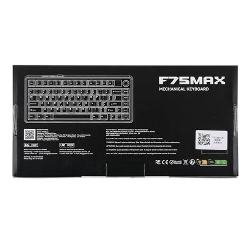 EPOMAKER X Aula F75 MAX Wireless Mechanical Keyboard with TFT Screen and Knob, Gasket Gaming Keyboard in 75% Layout, Hot Swappable, RGB Backlight, for PC/Mac/Linux (Black Gradient)
