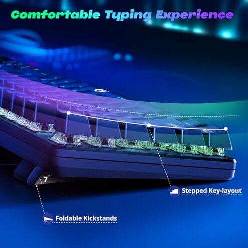 Redragon K580 VATA RGB LED Backlit Mechanical Gaming Keyboard with Macro Keys & Dedicated Media Controls, Hot-Swappable Socket, Onboard Macro Recording (Brown Switches)