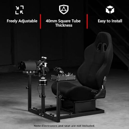 Dardoo Flight Game Frame and Racing Simulator Cockpit Compatible with Thrustmaster HOTAS WARTHOG, not include Throttle, Joystick and Seat
