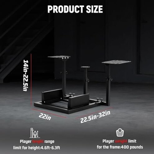 Dardoo Flight Game Frame and Racing Simulator Cockpit Compatible with Thrustmaster HOTAS WARTHOG, not include Throttle, Joystick and Seat