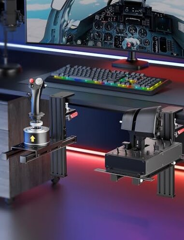 2 Set Desk Mount for Flight Sim Hotas Compatible with Logitech X56/X52/X52 Pro, Thrustmaster Hotas Warthog/T.16000M/T-Flight Hotas 4/X, SimTask Farmstick,Winwing Hotas, VKB, VPC Hotas (Standard)