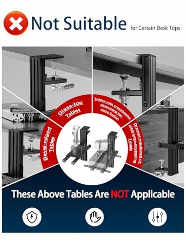 2 Set Desk Mount for Flight Sim Hotas Compatible with Logitech X56/X52/X52 Pro, Thrustmaster Hotas Warthog/T.16000M/T-Flight Hotas 4/X, SimTask Farmstick,Winwing Hotas, VKB, VPC Hotas (Standard)