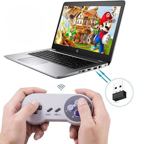 KIWITATA 2 Pack Wireless Controller for SNES Original Console, 2.4ghz Rechargeable Wireless SNES Remote PC Game Pad Controller for Super SNES Entertainment System &Windows XP& Raspberry Pi