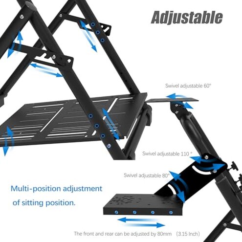 EG STARTS Sim Racing Wheel Stand Simulator Cockpit Wheel Stand Racing Steering Shifter Mount for Logitech G29 G920 G923 G27 G25 for Thrustmaster T150 T248 T300 T500 RS T-GT TSPC TGT Gaming Stand