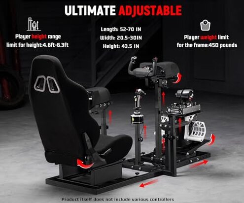 Dardoo G920 Flight Simulator Cockpit Multifunctional with Seat Compatible with HOTAS Warthog, G Saitek, Logitech G923, Thrustmaster T150,PC, Excluding Wheel, Pedal, Handbrake, Throttle, Joystick