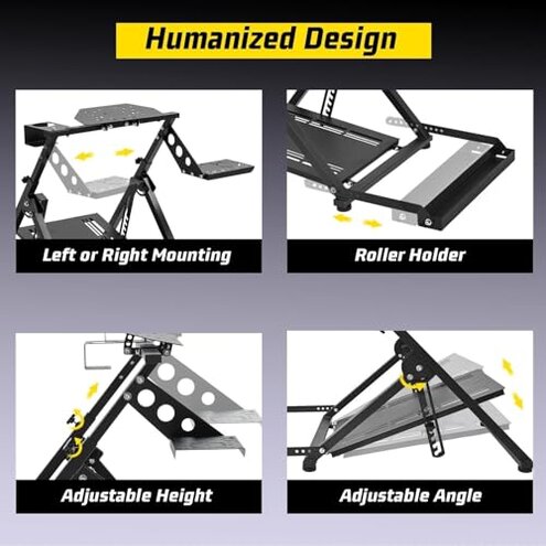 Gazzyt X-frame Racing Wheel Stand New Upgrade Fit for Logitech/Thrustmaster/Fanatec G25,G27,G29,G920,G923&T128X,T248,T300,T458 Race Car Seat Adjustable Steering Wheel Frame without Pedal Shifter
