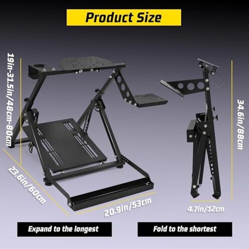 Gazzyt X-frame Racing Wheel Stand New Upgrade Fit for Logitech/Thrustmaster/Fanatec G25,G27,G29,G920,G923&T128X,T248,T300,T458 Race Car Seat Adjustable Steering Wheel Frame without Pedal Shifter