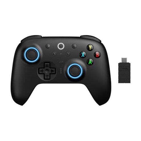 8BitDo Ultimate 2 Wireless Controller for Windows PC, Apple, Steam & Android, Gaming Controller with TMR Joysticks, Hall/Tactile Triggers, Motion Control, RGB Fire Ring, 1000Hz Polling Rate, Black