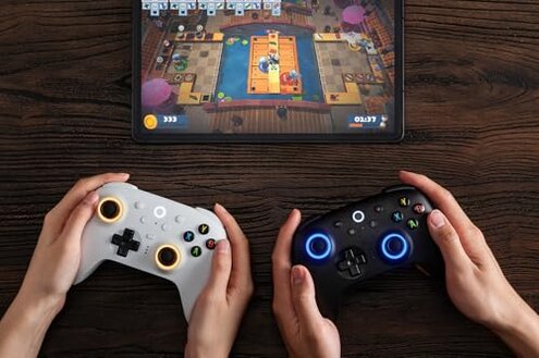 8BitDo Ultimate 2 Wireless Controller for Windows PC, Apple, Steam & Android, Gaming Controller with TMR Joysticks, Hall/Tactile Triggers, Motion Control, RGB Fire Ring, 1000Hz Polling Rate, Black