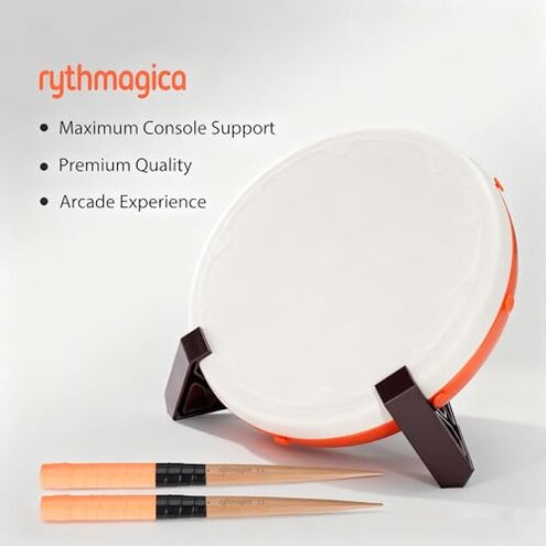 TDC10 Smart Pro Taiko Drum Controller Tatacon for NS Switch, Xbox X/S, PS4,PC, Less Noise, High Sensitivity, Precise Note Registration, Arcade Level Design，Controllers for game consoles