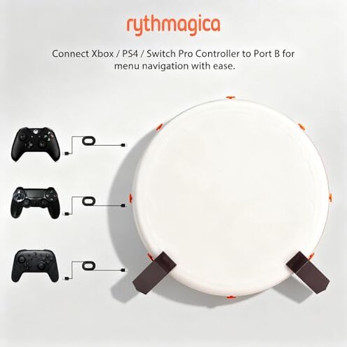 TDC10 Smart Pro Taiko Drum Controller Tatacon for NS Switch, Xbox X/S, PS4,PC, Less Noise, High Sensitivity, Precise Note Registration, Arcade Level Design，Controllers for game consoles