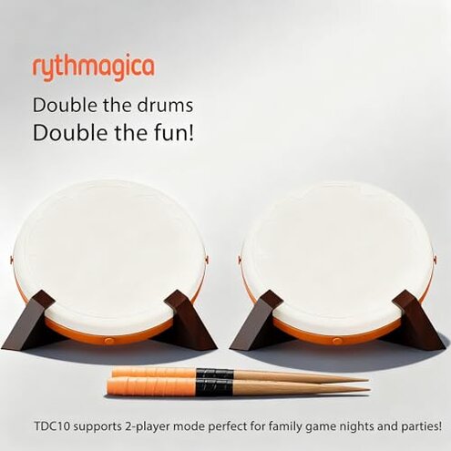 TDC10 Smart Pro Taiko Drum Controller Tatacon for NS Switch, Xbox X/S, PS4,PC, Less Noise, High Sensitivity, Precise Note Registration, Arcade Level Design，Controllers for game consoles