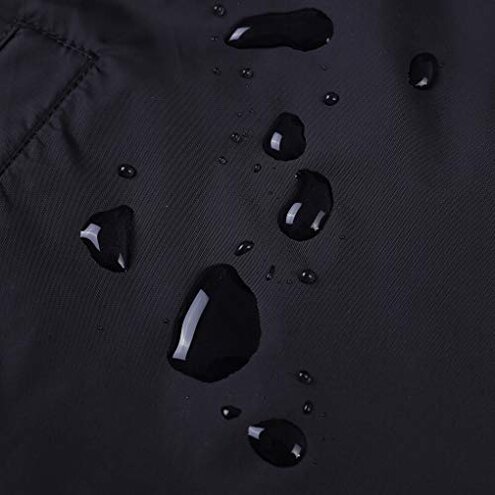 Jingle Bongala Boys Girls Lightweight Breathable Raincoat Waterproof Hooded Rain Jacket Windbreaker Easy to Fold-Black-170