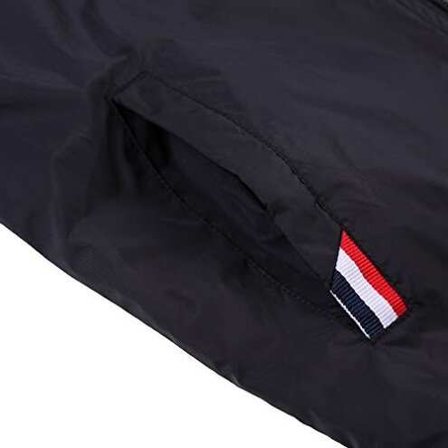 Jingle Bongala Boys Girls Lightweight Breathable Raincoat Waterproof Hooded Rain Jacket Windbreaker Easy to Fold-Black-170