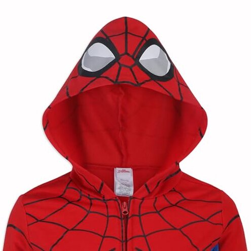 Marvel Spider-Man Toddler Boys Zip Up Fleece Hoodie T-Shirt and Jogger Pants 3 Piece Outfit Set Tie Dye Gray 4T