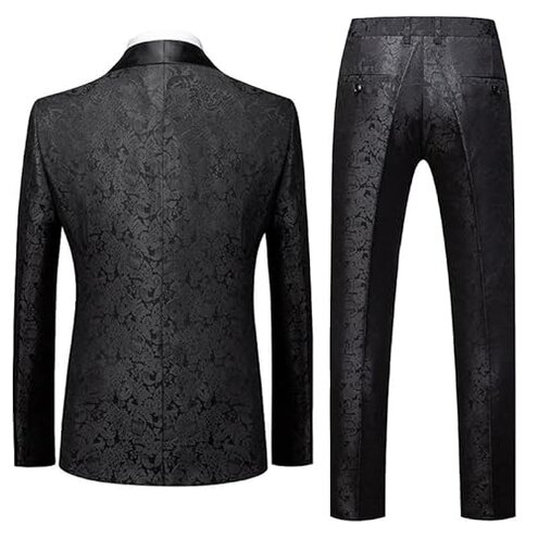 SIDUFHAOPKLL Black Tuxedos Wedding Men's Suit Set Evening Dress Button Two Piece Men Suits