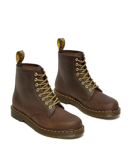 Dr. Martens Unisex 1460 Crazy Horse Leather 8 Eye Boot, Brown, 10 Women/9 Men