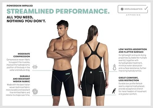 ARENA Powerskin Impulso Open Back Junior Girls’ Competition Racing Swimsuit Jade Aura Full Body Short Leg Kneeskin One Piece Athletic Tech Swim Suit, Biscay Bay Green/Cherry Red, US Size 26