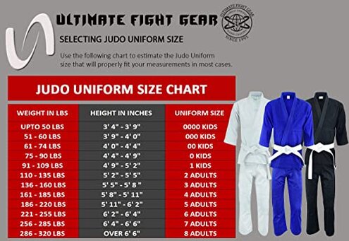 ULTIMATE FIGHT GEAR UFG Judo Single Weave Kids Adults Unisex Karate Gi Uniform - (Belt Included) (White, 2)