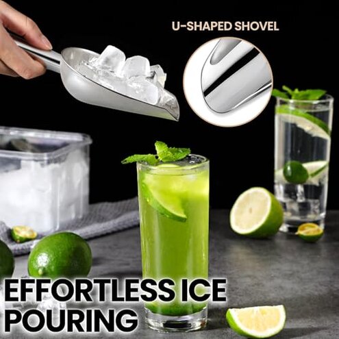 OLESBUR 12oz Stainless Steel Ice Scoop — Durability for Heavy Ice and Event Use