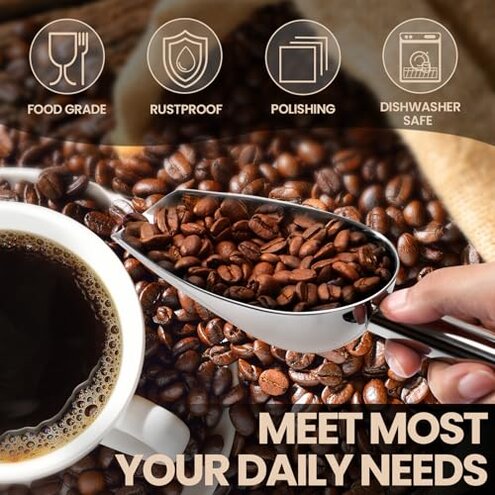 OLESBUR 12oz Stainless Steel Ice Scoop — Durability for Heavy Ice and Event Use