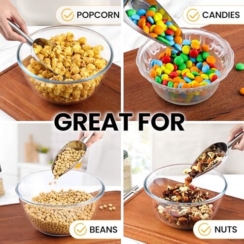 OLESBUR 12oz Stainless Steel Ice Scoop — Durability for Heavy Ice and Event Use