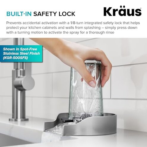 KRAUS CleanMate Glass Rinser for Kitchen Sink in Matte Black Finish, KGR-500MB